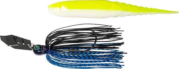Z-Man Chatterbait Elite EVO & Chatterspike Combo - Black/Blue, 1/2 oz
