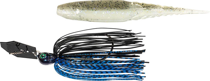 Z-Man Chatterbait Elite EVO & Chatterspike Combo - Black/Blue, 1/2 oz