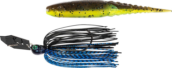 Z-Man Chatterbait Elite EVO & Chatterspike Combo - Black/Blue, 1/2 oz