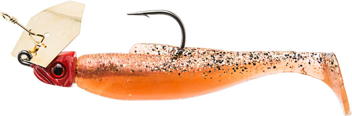 Z-Man DieZel ChatterBait Skirtless Vibrating Jighead 1/4 oz. New Penny/Gold Blade/Red Head