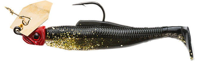 Z-Man DieZel ChatterBait Skirtless Vibrating Jighead 1/4 oz. - Gold Rush/Gold Blade/Red Head