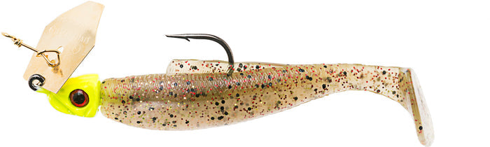 Z-Man DieZel ChatterBait Skirtless Vibrating Jighead 1/4 oz. - Houdini/Gold Blade/Chartreuse Head