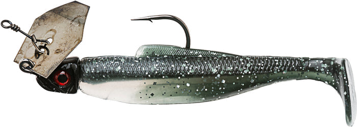 Z-Man DieZel ChatterBait Skirtless Vibrating Jighead 1/4 oz. - Mulletron/Black Blade/Black Head