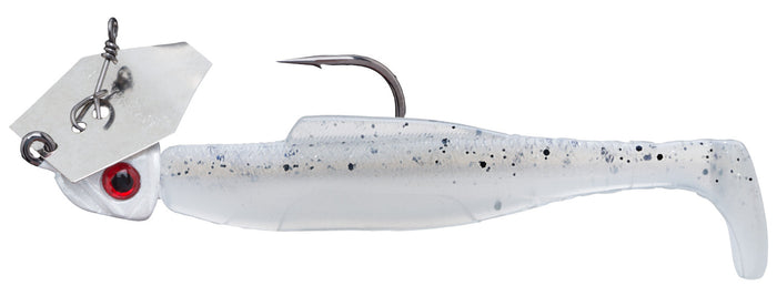 Z-Man DieZel ChatterBait Skirtless Vibrating Jighead 1/4 oz. - Pearl Blue Glimmer/Silver Blade/White Head