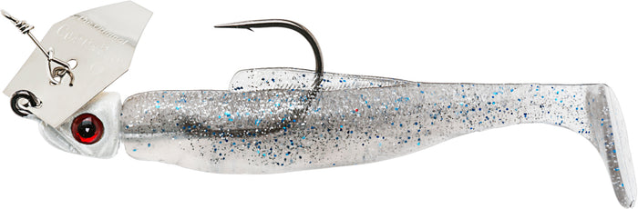 Z-Man DieZel ChatterBait Skirtless Vibrating Jighead 1/4 oz. - Smoky Shad/Silve Blade/White Head