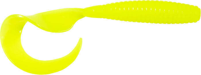 Z-Man DoormatadorZ 5 inch Scented Curly Tail Grubs 4 pack - Hot Chartreuse