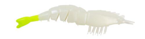 Z-Man EZ ShrimpZ 3 1/2 inch Unrigged 4 pack - Glow Chartreuse Tail
