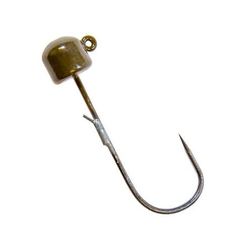 Z-Man Power Finesse ShroomZ Jigheads 3 pack - 1/10 oz - Green Pumpkin