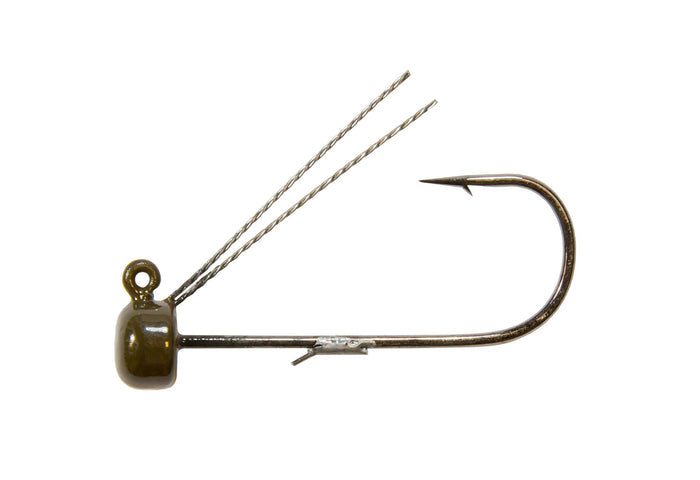 Z-Man Power Finesse ShroomZ Weedless Jigheads 3 pack - 1/10 oz - Green Pumpkin