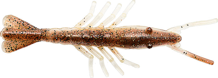 Z-Man Scented ShrimpZ 4 inch Soft Plastic Shrimp 5 pack - Rootbeer Gold/Gold