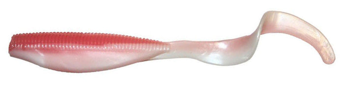 Z-Man StreakZ Curly TailZ 5 inch Soft Plastic Grub 4 pack - Coconut Ice Glow