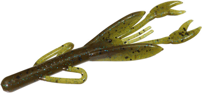 Zoom Baby Brush Craw Creature Bait - 4 Inch - Green Pumpkin Blue